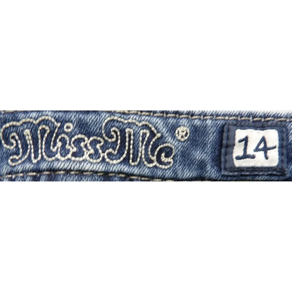 Miss Me Girls K9058S Skinny Flap Pocket Sequin Western Denim Jeans 14 Blue Rodeo